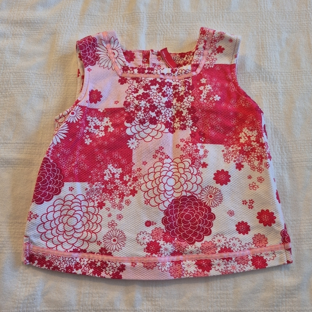 Hanna Andersson girls 100 or 4 sleeveless top button back VGUC